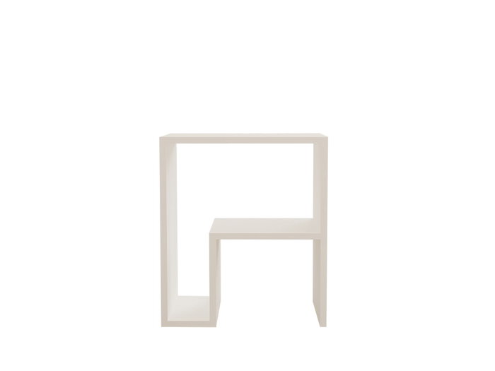 Hanah Home Mesa Auxiliar Yepa Blanca con Estantes, Diseño Moderno Escandinavo, Tablero Melamina 18mm, Blanco